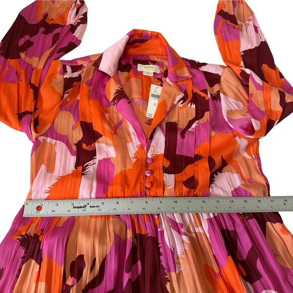 Maeve by Anthropologie Tiered Long-Sleeve Mini Dress Horse Print Size XS NWT - Picture 11 of 16